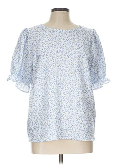Pre-owned Dokotoo Short Sleeve Blouse In Blue