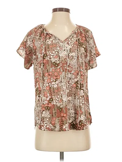 Dokotoo Short Sleeve Blouse In Brown
