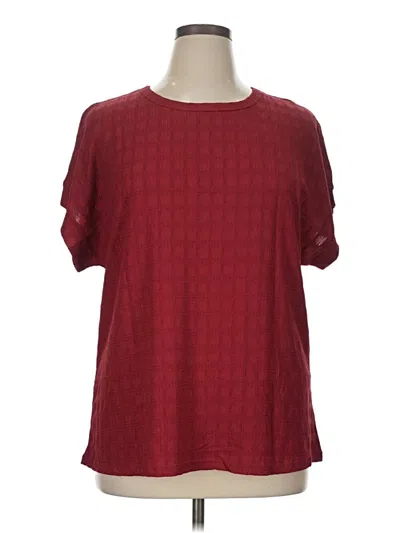 Dokotoo Short Sleeve Blouse In Burgundy