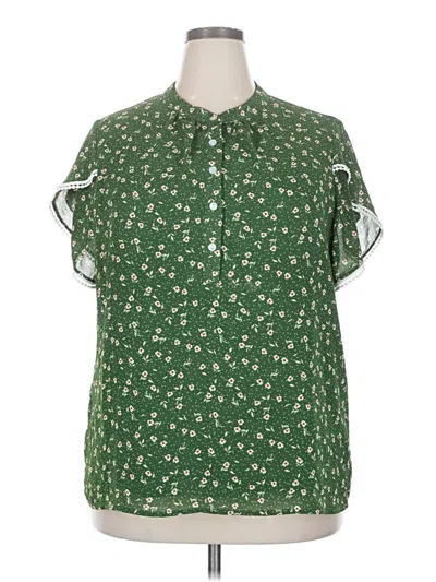 Pre-owned Dokotoo Short Sleeve Blouse In Green