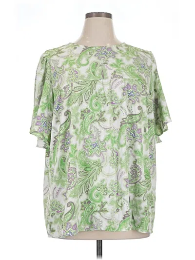 Pre-owned Dokotoo Short Sleeve Blouse In Green