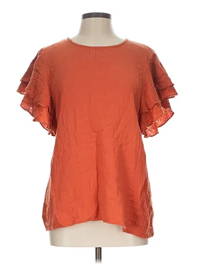 Pre-owned Dokotoo Short Sleeve Blouse In Orange