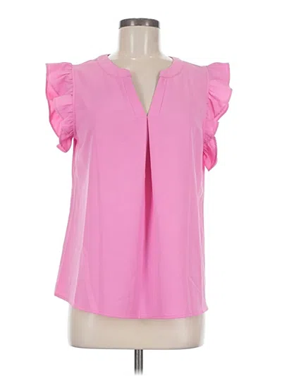 Pre-owned Dokotoo Short Sleeve Blouse In Pink