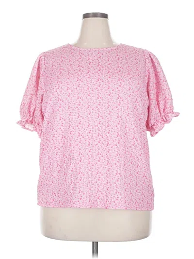 Pre-owned Dokotoo Short Sleeve Blouse In Pink