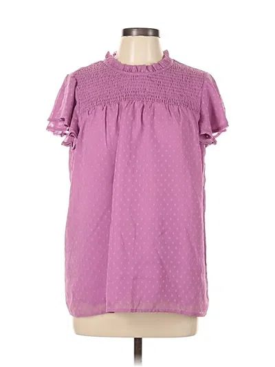 Dokotoo Short Sleeve Blouse In Purple