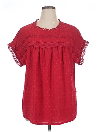 Pre-owned Dokotoo Short Sleeve Blouse In Red