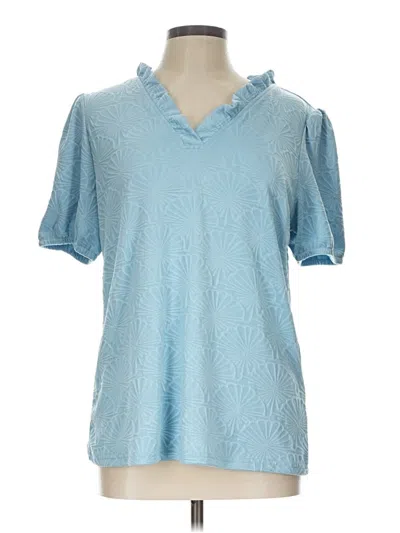 Pre-owned Dokotoo Short Sleeve Polo Shirt In Blue
