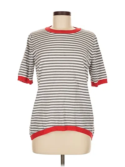 Pre-owned Dokotoo Short Sleeve Top Gray Boatneck Tops