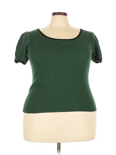 Pre-owned Dokotoo Short Sleeve Top Green Sweetheart Neckline Tops