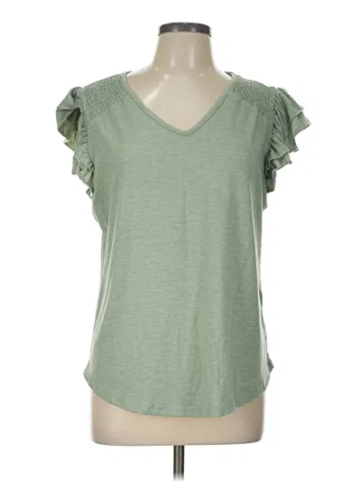 Pre-owned Dokotoo Short Sleeve Top Green Sweetheart Neckline Tops