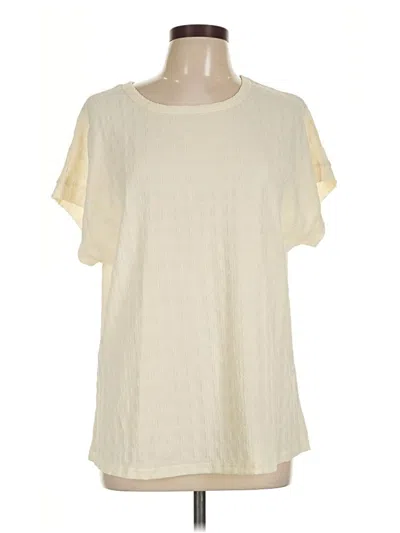 Pre-owned Dokotoo Short Sleeve Top Ivory Crew Neck Tops