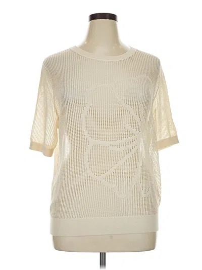 Pre-owned Dokotoo Short Sleeve Top Ivory Crew Neck Tops