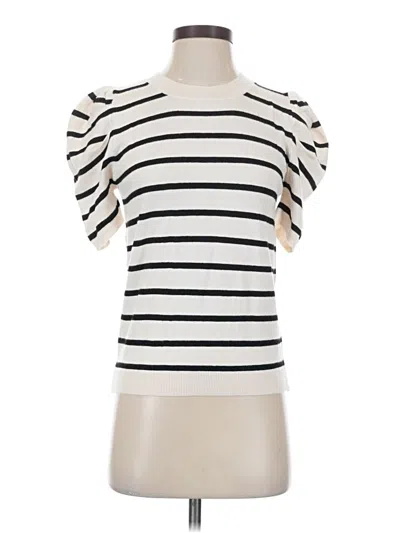 Dokotoo Short Sleeve Top Ivory Ruffles Neckline Tops In White