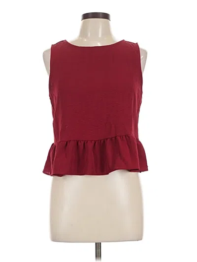Pre-owned Dokotoo Sleeveless Blouse In Burgundy