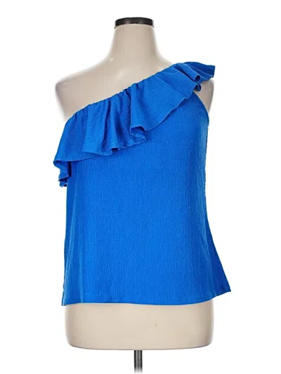 Pre-owned Dokotoo Sleeveless Top Blue One Shoulder Neckline Tops