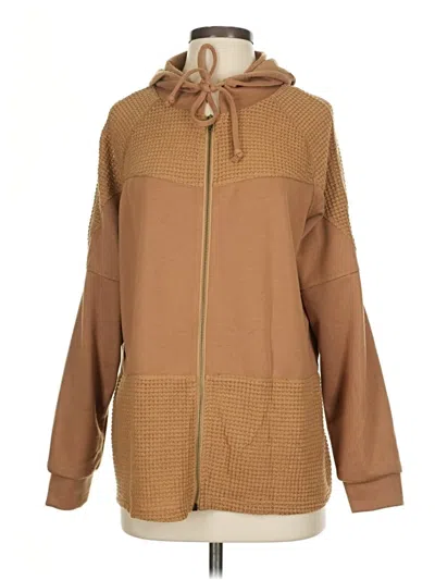 Pre-owned Dokotoo Zip Up Hoodie In Brown