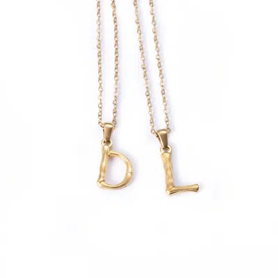 Dolà Women's Abìdì Chunky Bamboo Initial Necklace – Gold-plated Stainless Steel