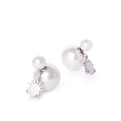 Dolà Women's Abẹ̀ní Akúnlẹ́yàn Earrings – Pearl Stud Earrings In Silver