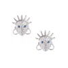 Dolà Women's Gold / Silver Adéọlá Encrusted Studs – Gold Vermeil With White Topaz & Blue Sapphire