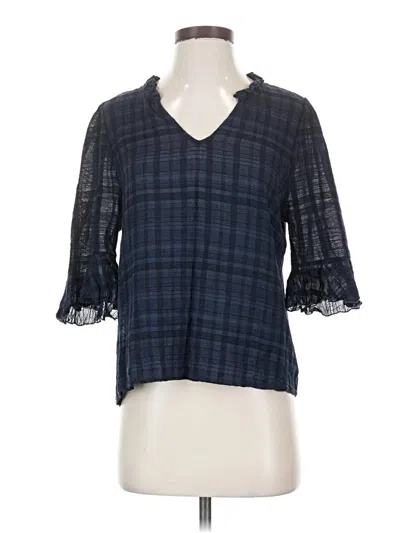 Pre-owned Dolan 3/4 Sleeve Blouse In Blue