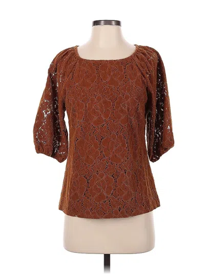 Pre-owned Dolan 3/4 Sleeve Blouse In Brown
