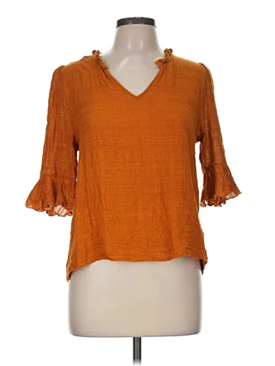 Pre-owned Dolan 3/4 Sleeve Blouse In Orange