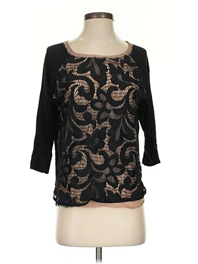 Pre-owned Dolan 3/4 Sleeve Top Black Scoop Neck Tops