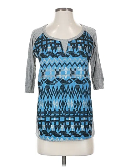 Pre-owned Dolan 3/4 Sleeve Top Blue Scoop Neck Tops