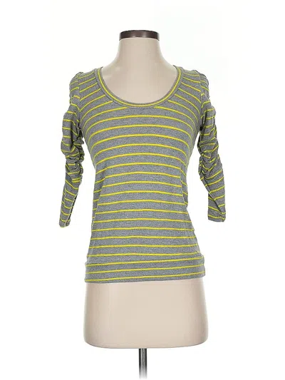Pre-owned Dolan 3/4 Sleeve Top Gray Cold Shoulder Neckline Tops