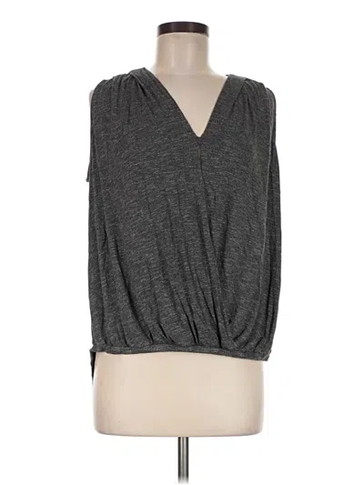 Pre-owned Dolan 3/4 Sleeve Top Gray Plunge Neckline Tops