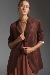 Dolan Left Coast Dolan Faux-suede Boyfriend Blazer Jacket In Brown