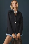 Dolan Left Coast Dolan Ponte Military Blazer Jacket In Blue