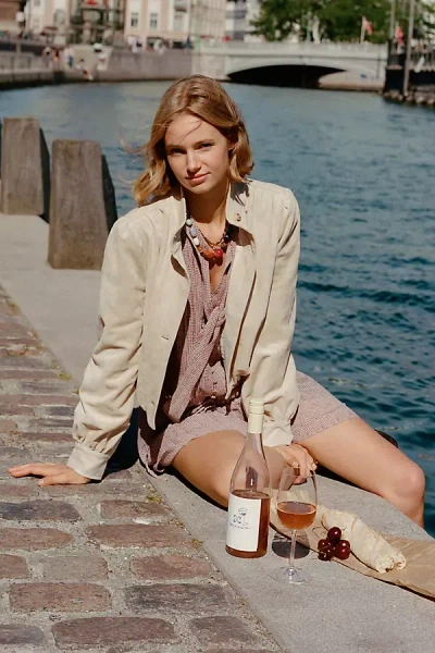 Dolan Left Coast Funnel-neck Bubble-hem Jacket In Beige
