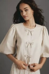 Dolan Left Coast Linen Cotton Bow Blazer Jacket