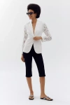 Dolan Left Coast Linen Blend Cutwork-sleeve Blazer Jacket