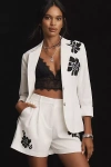 Dolan Left Coast Linen Blend Embroidered Floral Blazer Jacket
