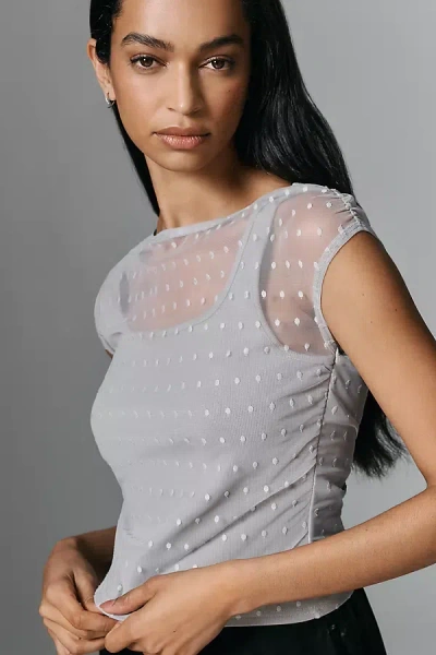 Dolan Left Coast Mesh Twofer Top In Gray