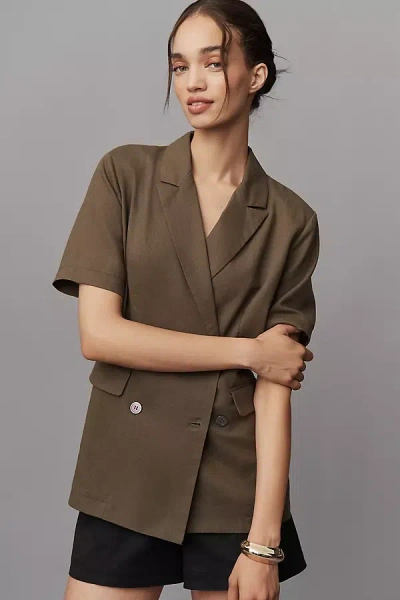 Dolan Left Coast Short-sleeve Linen Blend Blazer Jacket
