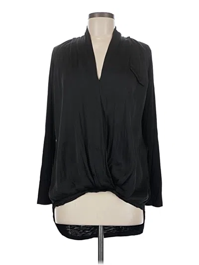 Pre-owned Dolan Long Sleeve Blouse In Black