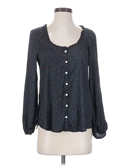 Pre-owned Dolan Long Sleeve Blouse In Blue