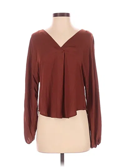 Pre-owned Dolan Long Sleeve Blouse In Burgundy