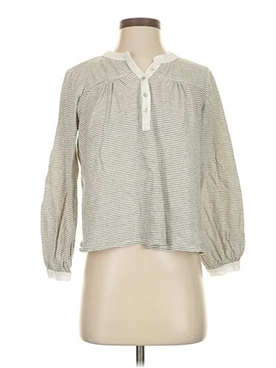 Pre-owned Dolan Long Sleeve Blouse In Gray