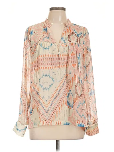Pre-owned Dolan Long Sleeve Blouse In Ivory
