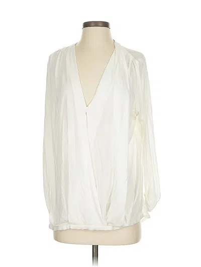 Pre-owned Dolan Long Sleeve Blouse In White