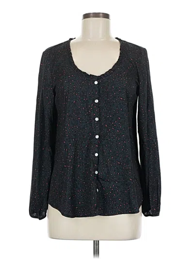 Pre-owned Dolan Long Sleeve Henley Shirt In Black