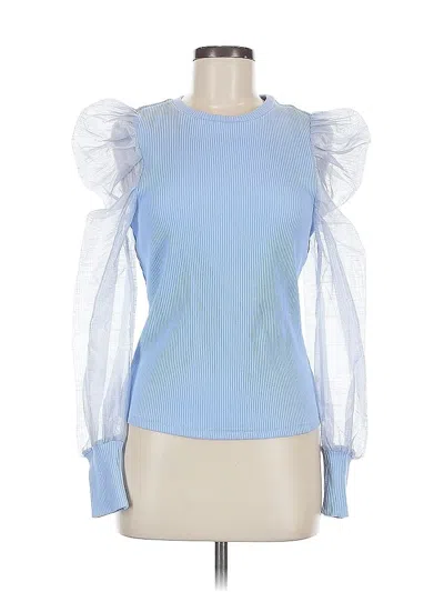 Pre-owned Dolan Long Sleeve Top Blue Sweetheart Neckline Tops