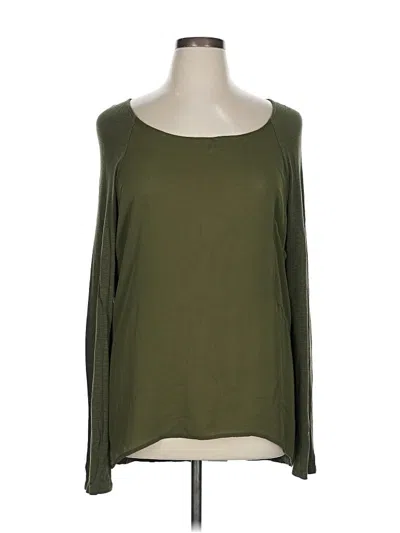 Pre-owned Dolan Long Sleeve Top Green Scoop Neck Tops