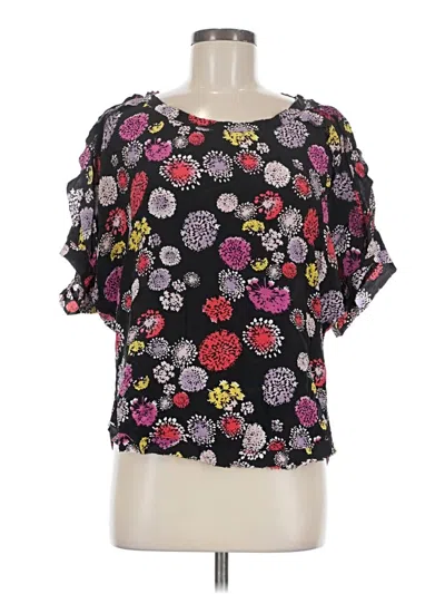Pre-owned Dolan Short Sleeve Blouse In Black