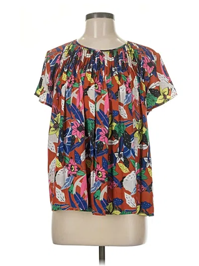 Pre-owned Dolan Short Sleeve Blouse In Orange