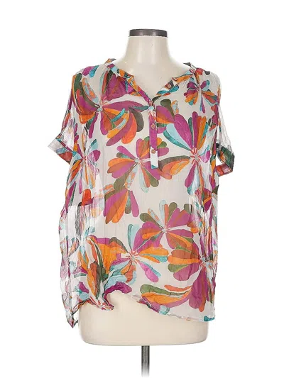 Pre-owned Dolan Short Sleeve Blouse In Purple